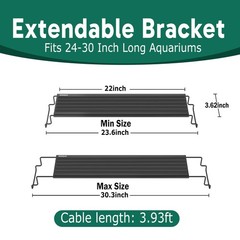 24/7 LED Aquarium Light for 24-30 Inch Plant & Fish Tank IP68, 12-Color & Gra…