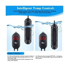 AQQA Aquarium Heater 800W for 80-220 Gallon Submersible Fish Tank H… Fast Ship