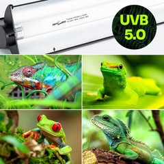 39W Reptile T5 HO UVB Lighting Combo Kit, 34″ Light Fixture Reptile Terrarium…