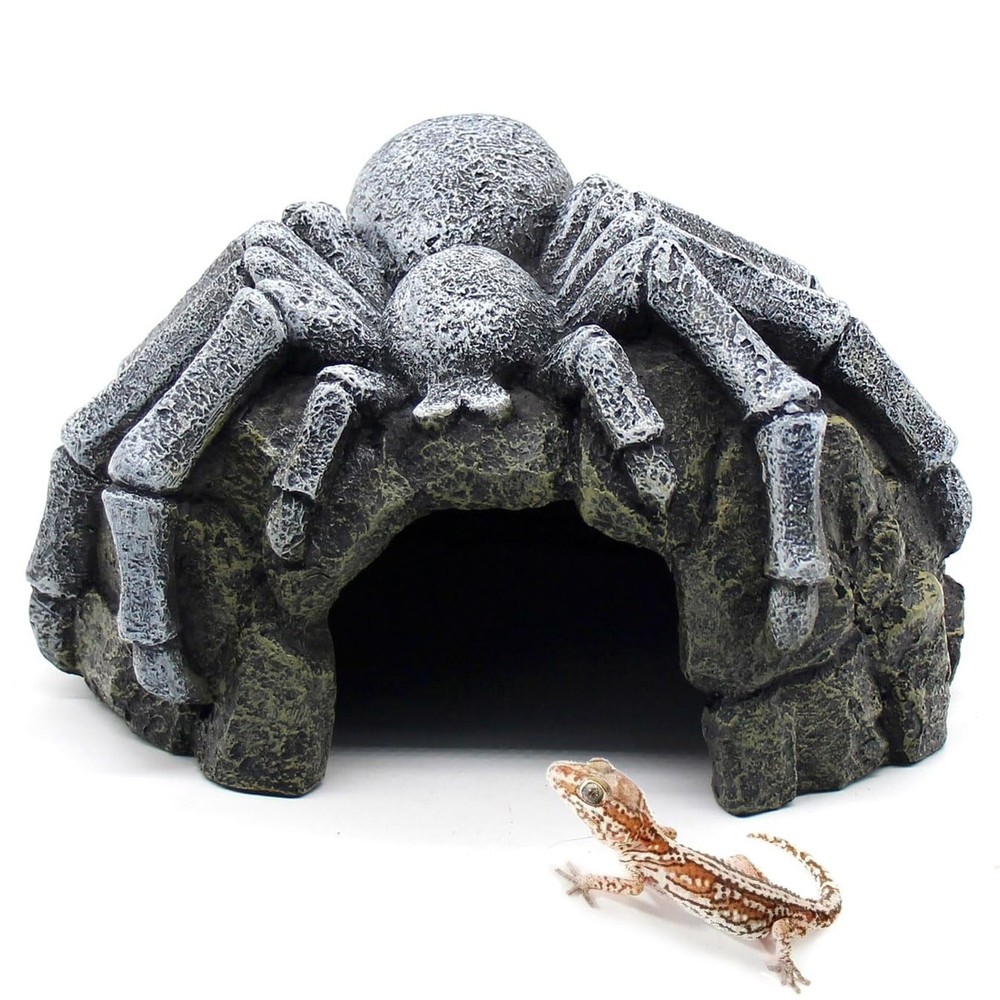 Reptile Rock Cave Hideouts Terrarium Habitat Decor Gecko Tank Accessories for…
