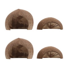 4Pcs Reusable Coconut Shell Reptile Hideouts for Hermit Crab Tank and Gecko Cave