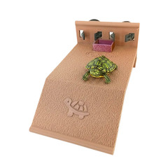 Turtle Basking Platform Rampe – Kunststoff Schildkröte Sonneninsel mit Futternap