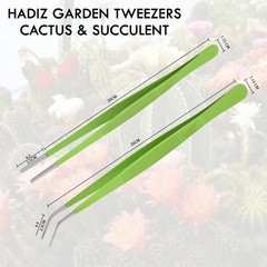 HADIZ Stainless steel Garden Tweezers Two Piece Set For Catus and Green