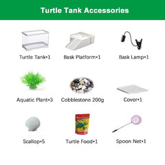 Turtle Tank, Turtle Aquarium with Basking Platform and Bottom Drainage,Basking L