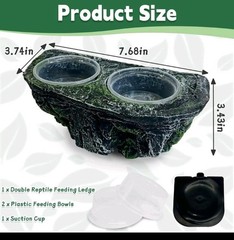 Nomoy Imitation Rock Basin Double Bowls For Reptile Model NS-142