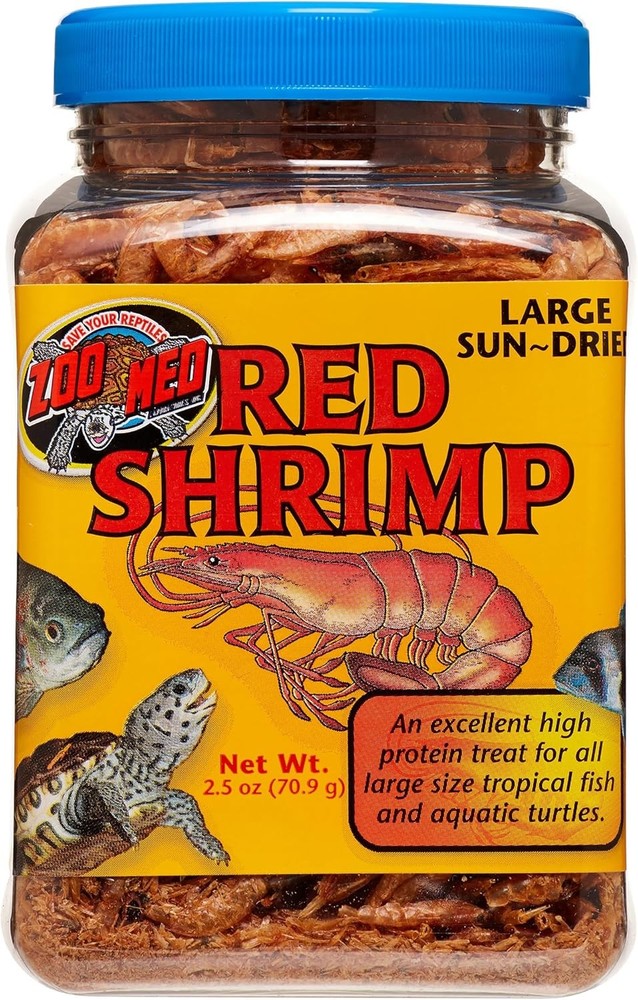 Zoo Med Sun Dried Large Red Shrimp High Protein Aquatic Treat 2.5 Ounce 2-Pack