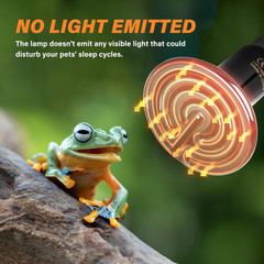 Reptile Heat Lamp 75W 2-Pack Ceramic Heat Emitter, No Light Emitting Heat Bulbs