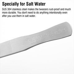2Pcs 18.9 inch Extra Long Tweezers for Salt & Fresh Water, Heavy Duty Reptile…