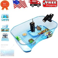 5-Gallon Turtle Tank Aquarium with Functional Areas, Lightweight Durable Design