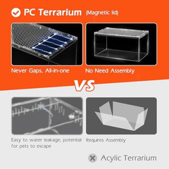 Reptile Terrarium Tank and Reptile Tank 15X8X10In Versatile Enclosure for Leopar
