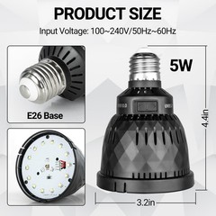 UVB Light Bulb for Reptile, 5.0 & 10.0 UVB UVA Reptile Light Bulb for Turtles…