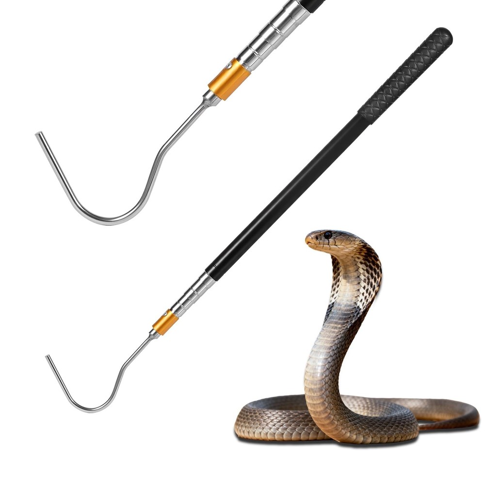61 inch Snake Hook, Professional Reptile Catcher Handling Tool, Stainless Ste…