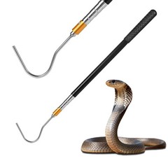 61 inch Snake Hook, Professional Reptile Catcher Handling Tool, Stainless Ste…