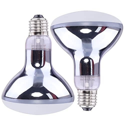 Aiicioo 2 Pack Heat Lamp 150W Simulate Natural Sunlight for Reptiles – Clear