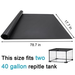 Uigidori Reptile Carpet Bedding, 17.7 x 78.7 Inches Cuttable Black