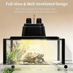 Upgraded Turtle Basking Platform for Aquatic Turtles with Temp & Humidity Gauge
