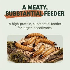 TC INSECTS Large Superworms 1.5-2 inch Live Feeders for Reptiles Birds & Amphib