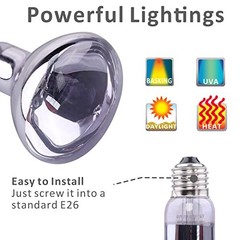 Aiicioo 2 Pack Heat Lamp 150W Simulate Natural Sunlight for Reptiles – Clear
