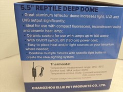 REPTI HOME Reptile Deep Dome 5.5 in Lamp Fixture w/ Thermostat Controller Black