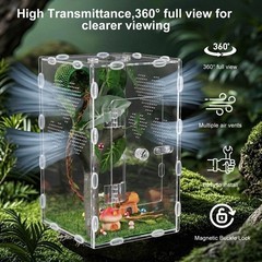 Jumping Spider Enclosure,6x6x10 in Spider Enclosure Easy Assembly with DIY Ju…