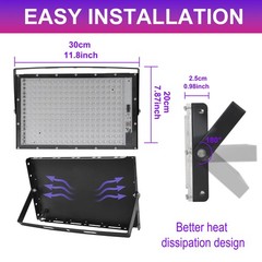 Waygor 200W LED Black Lights for Glow Party IP65 Waterproof UV