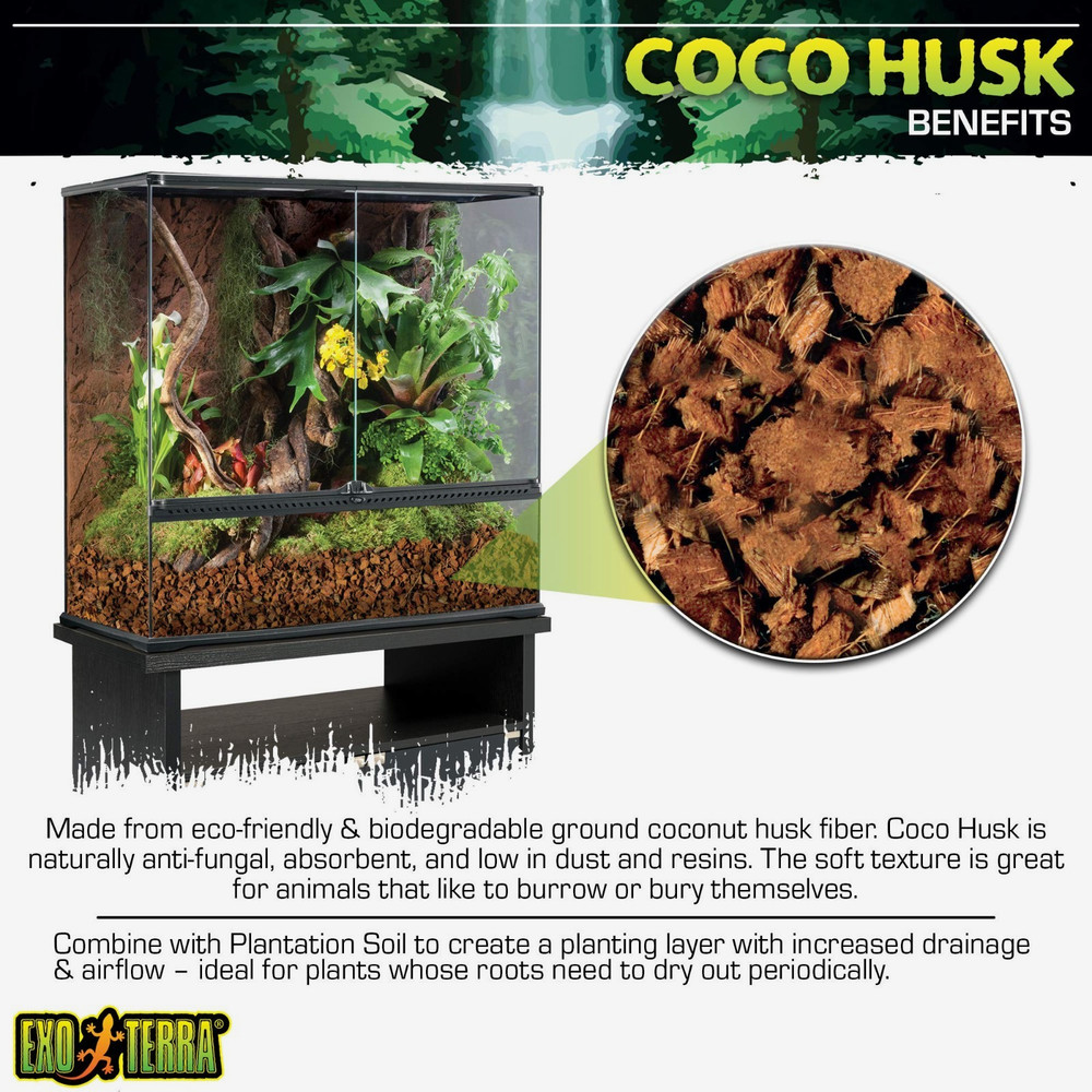 2 PACK 8-Quart Each of Exo Terra Coco Husk Premium Reptile Bedding Brick – NEW