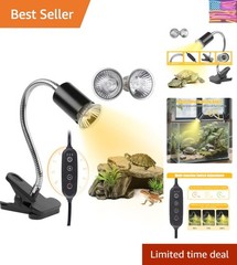 Turtle Basking Light Cycle Timer, Tortoise UVA UVB Heat Bulbs, 2 Pack