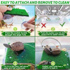 Lawn Turtle Basking Platform Tortoise Resting Terrace, Simulation Grass Turtl…