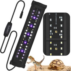 LED UVB Reptile Light with Timer & Dimmer, Adjustable 10.0-20.0 UVA UVB Fixtu…