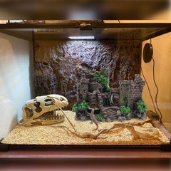 PINVNBY Reptile Resin Castle 7.9 x 5.5 x 3.1 inches, 【4 PCS】