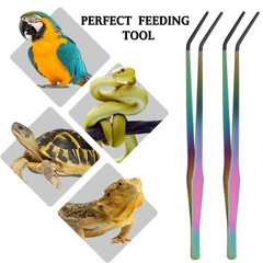 OLIISS Reptile Feeding Tongs with Rubber Tip – 15″ Extra Long Tweezers for Aq…
