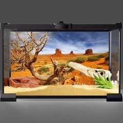 48×18 Reptile Habitat Background – Orange Desert Terrarium Decor, Durable Polyes