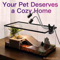 All-In-One Reptile Heat Lamp Bundle, Dual-Head UVB&UVA Lamp with Timer & Hygroth
