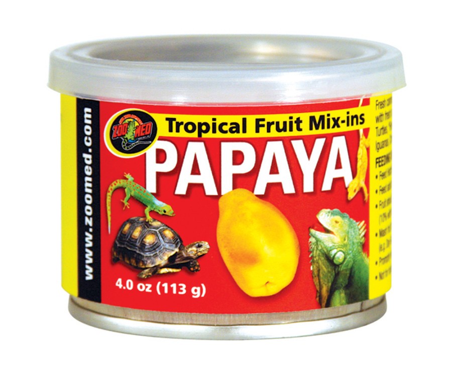 Zoo Med Tropical Fruit Mix-ins Papaya Reptile Food, 3.4-Ounce – 4 Pack