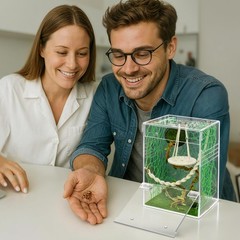 Jumping Spider Enclosure Hammock Kit,Ventilation Praying Mantis Habitat