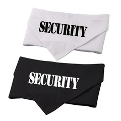 2 PCS Security Guard Dog Bandana Scarf Over The Collar Pet Accessory Gift