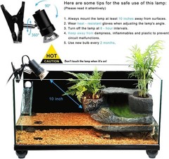 50W Reptile Heat Lamp UVA UVB Basking Light for Bearded Dragon Turtle Lizard Amp