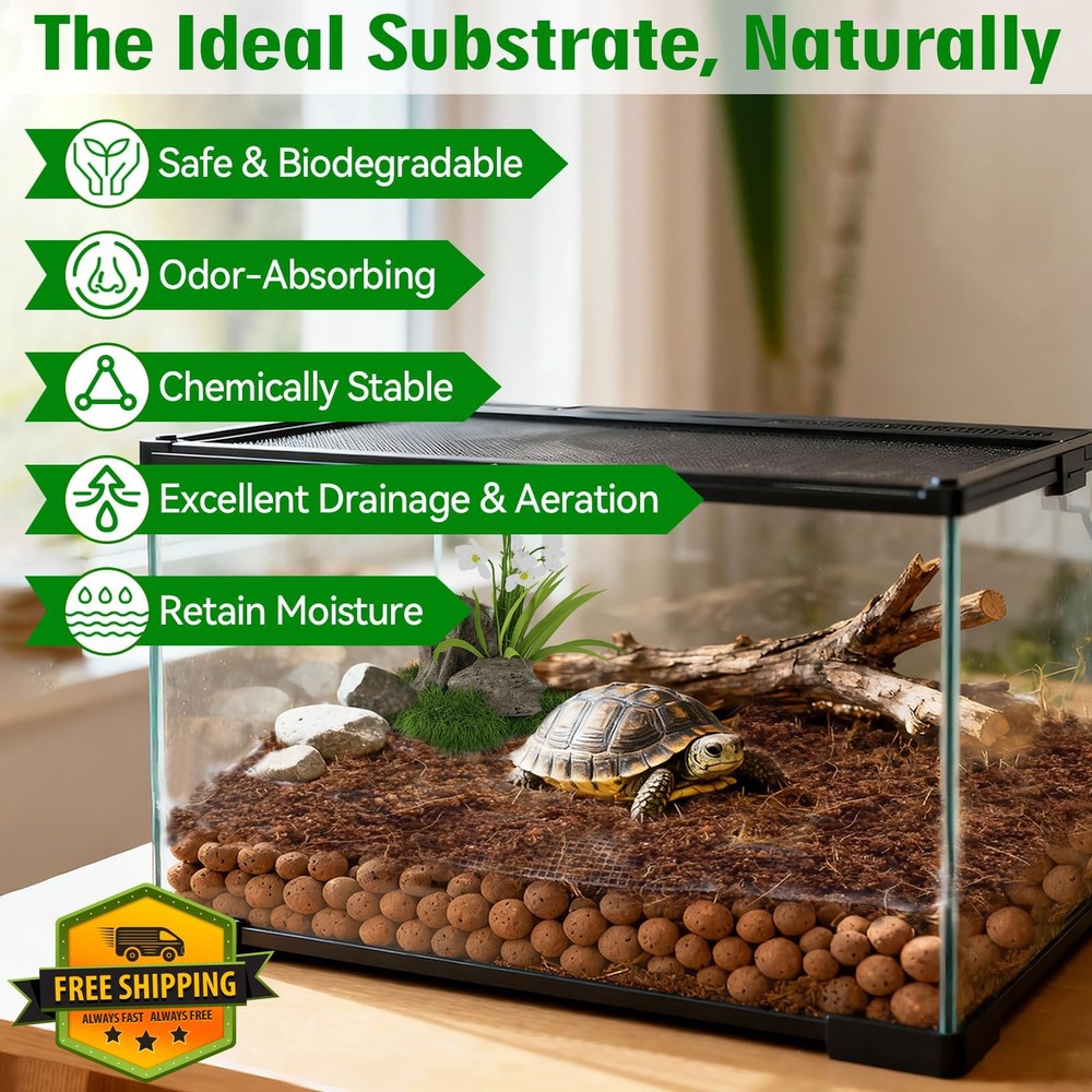 Halatool Reptile Substrate 2QT Clay Pebbles Terrarium Drainage Organic