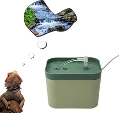 Reptile Water Bowl with Filtration System, Lizard Drinking Fountain, Bearded Dra