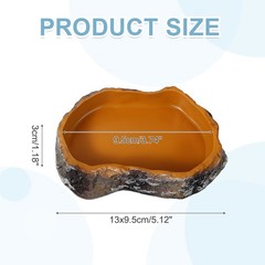 Reptile Food Bowl, Reptile Feeding Dish Corner Bowl S (5.1In, Orange)
