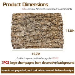 Hamiledyi 2PCS Cork Terrarium Background 15.7×11.8in 2PCS-15.7×11.8in, Brown