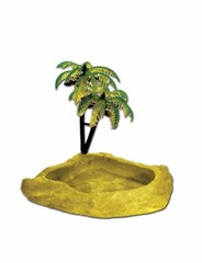 T-Rex Hermit Crab Accessory – Food & Water Dish with Palm Tree Yellow