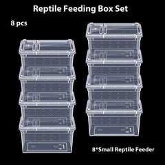PINVNBY Reptile Feeding Box 8 PCS Snake Breeding Box Reptile Transport Contai…