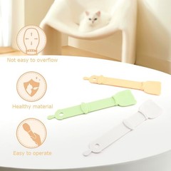 3PCS Cat Strip Feeder Spoon Cute Cat Head Lickable Treat Puree Dispenser