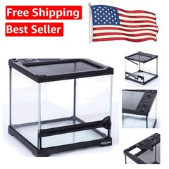 Mini All-Glass Reptile Terrarium 8x8x8 – Perfect for Frogs, Snakes & Lizards