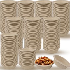 BUWUSMU 400 Pcs 1 oz Paper Feeding Cups, Food and Water pulp natural color
