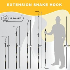 Snake Hook, Stainless Steel Snake Hook and Reptile for Controlling, Moving,Or…