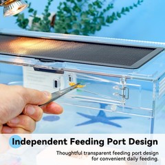 16x10x8 Inch Turtle Tank Kit A High-Definition Aquarium with Heating Lamp, Fi…