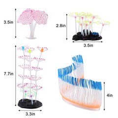 Glowing Fish Tank Decorations Plants, 4 pcs Glow Aquarium Decoration Plants K…