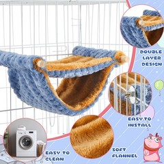 2 Pcs Winter Warm Rat Hammock Double Layer Pet Ferret Hammock Hanging Soft Pl…